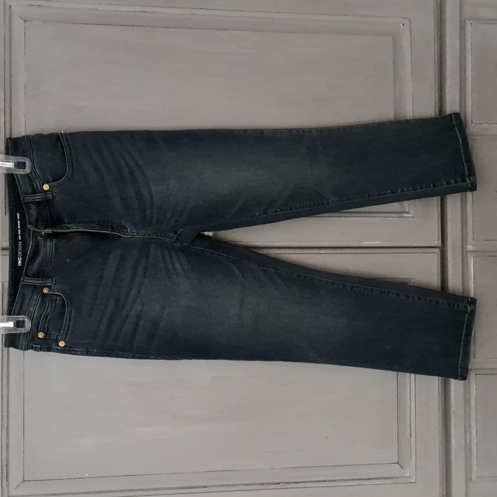 INC Denim Mid Rise Skinny Crop Jeans